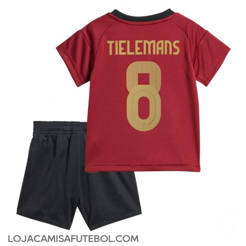 Camisa de Futebol Bélgica Youri Tielemans #8 Equipamento Principal Infantil Europeu 2024 Manga Curta (+ Calças curtas)